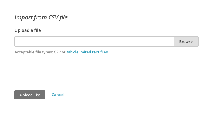 Uploading a CSV file