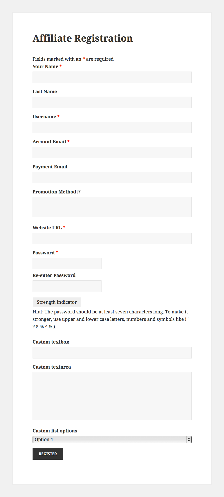 Create an advanced affiliate registration form using Ninja Forms