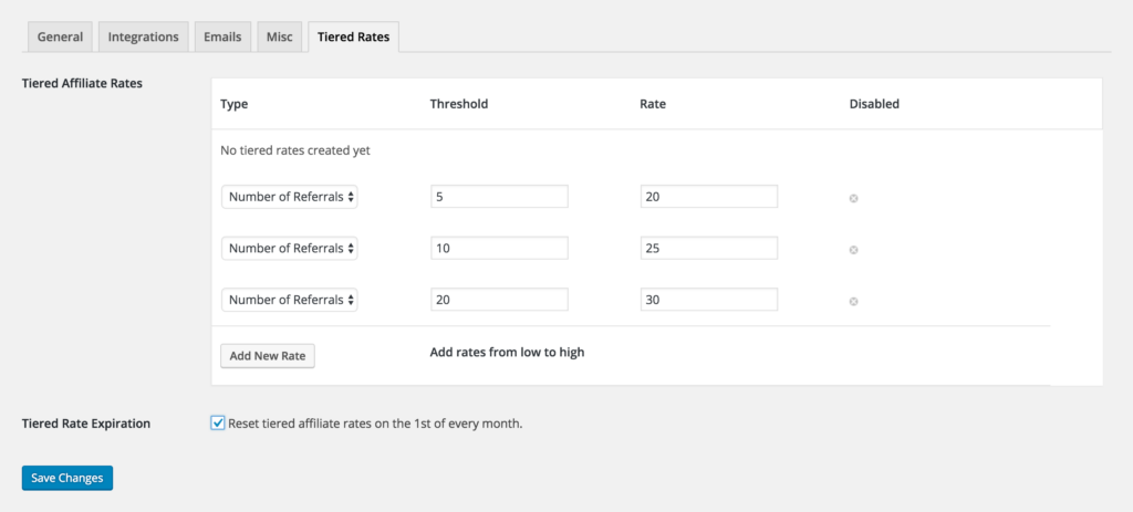 Enable Tiered Rate Expiration in admin