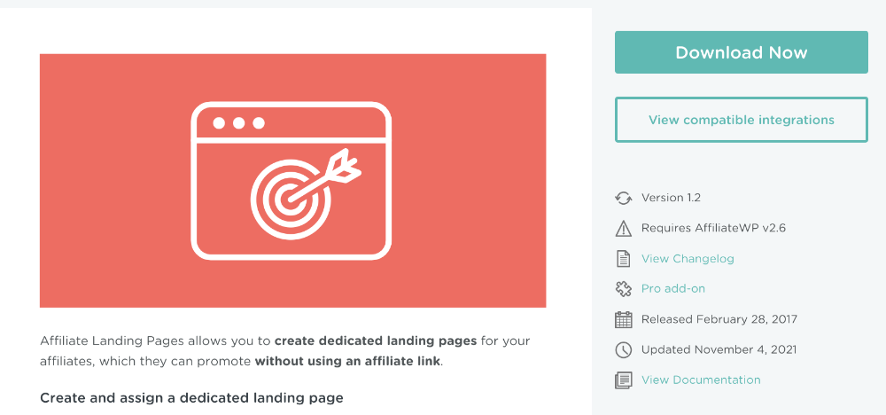 Create landing pages during the affiliate onboarding