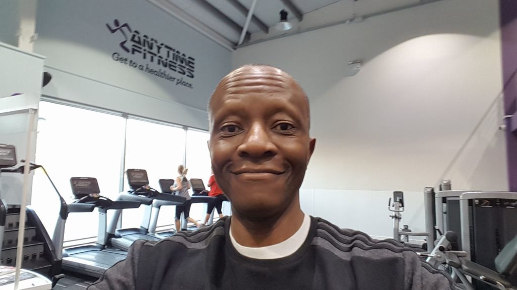 Derrick Mkandla selfie at a gym