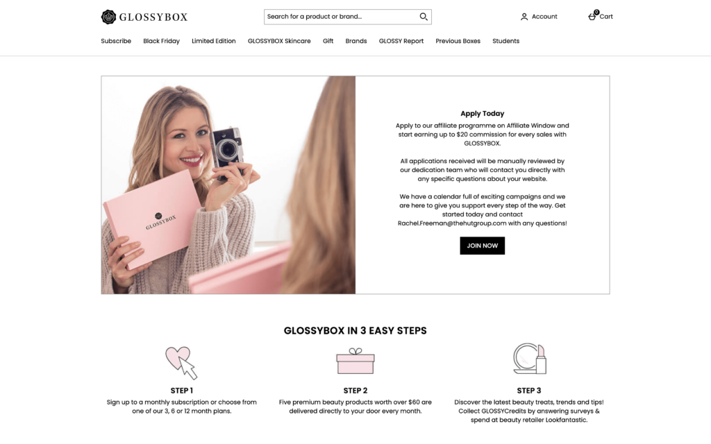 GlossyBox affiliate program