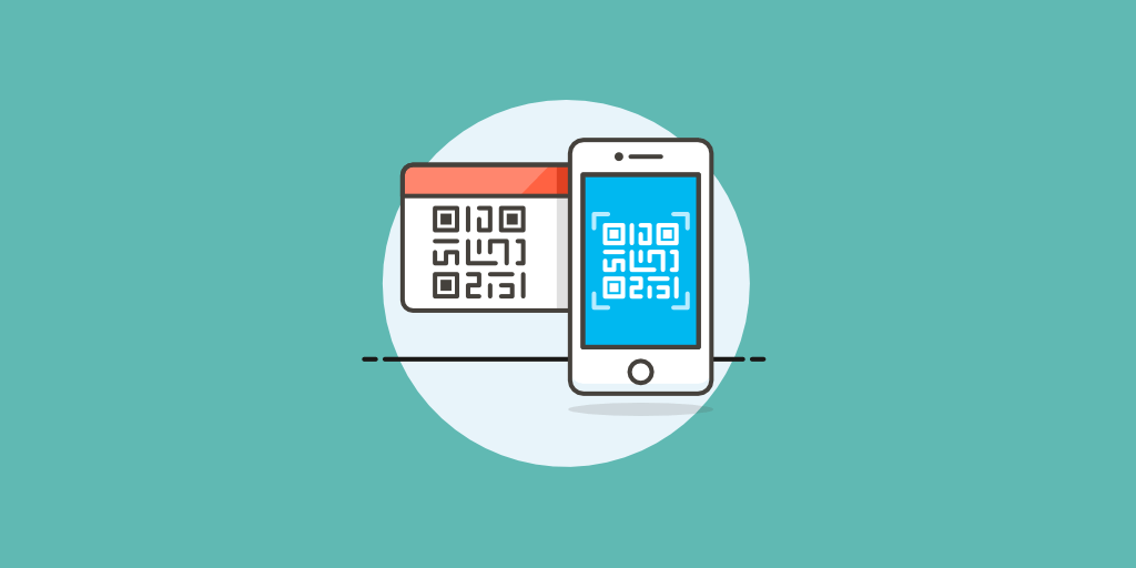 Illustration - QR code and mobile phone