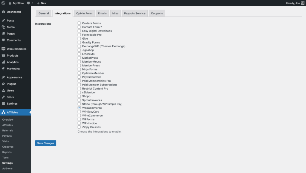 Screenshot: One-click WooCommerce integration