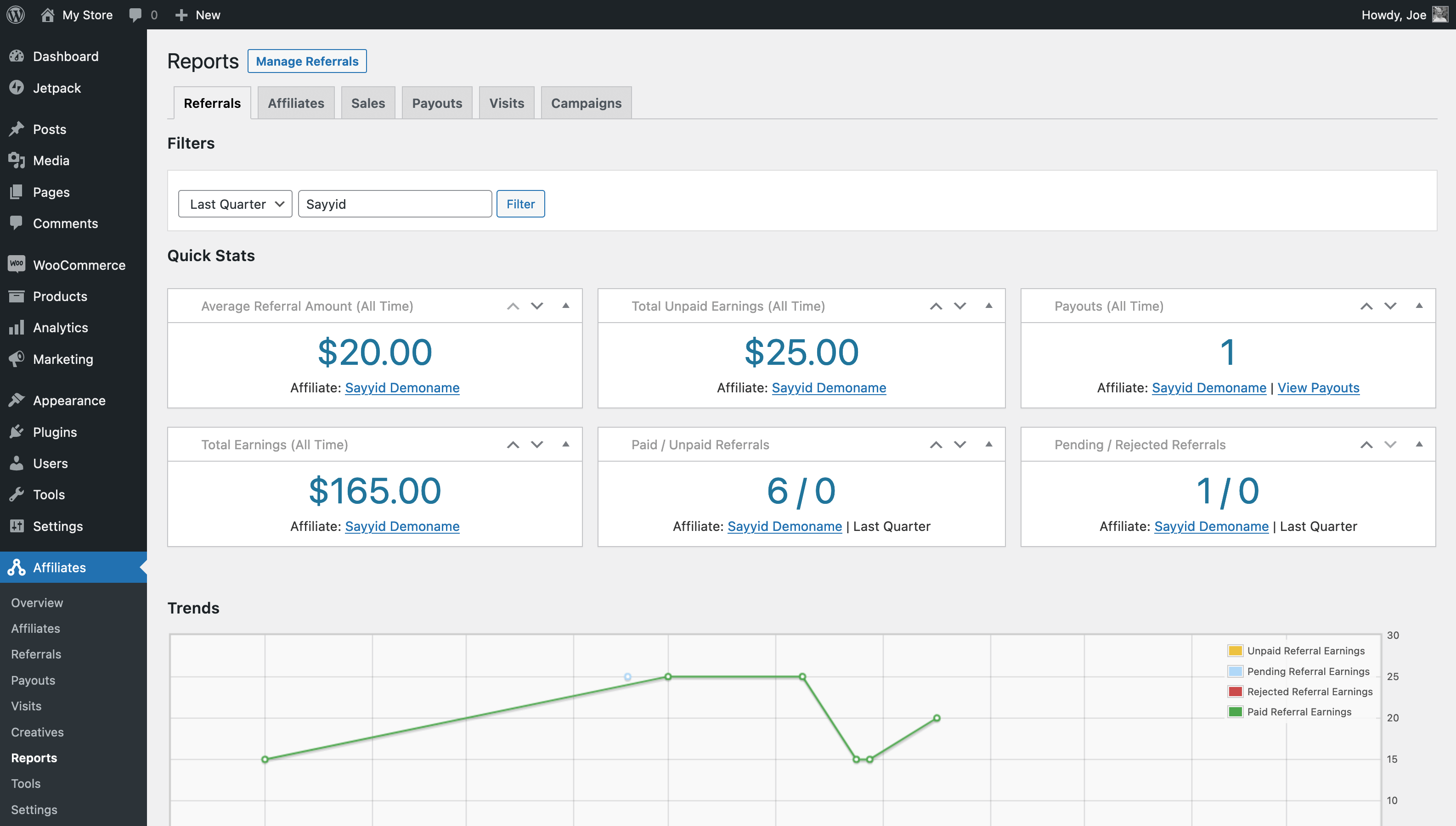 View real-time reports and graphs