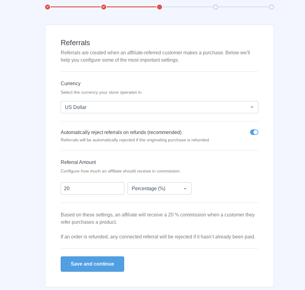 set up commission structure for affiliate lead generation