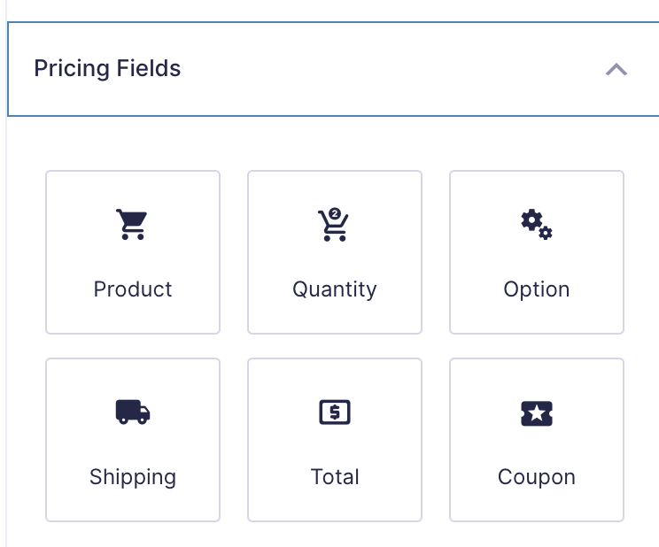 Gravity Form pricing fields