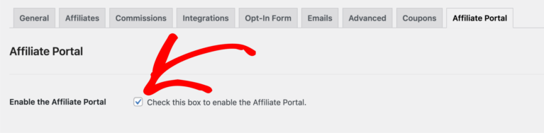 Enable Affiliate Portal