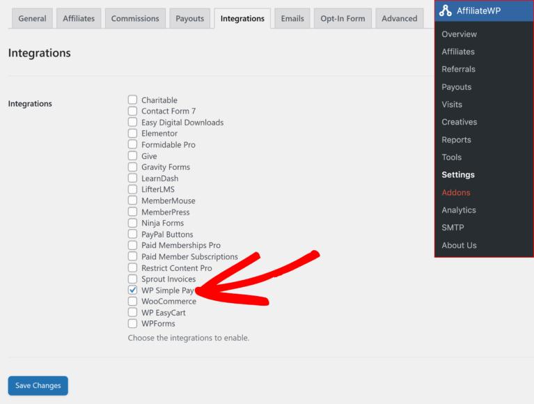 Enable WP Simple Pay Integration Enable WP Simple Pay Integration