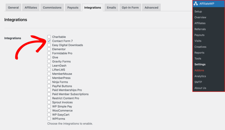 Contact Form 7 integration