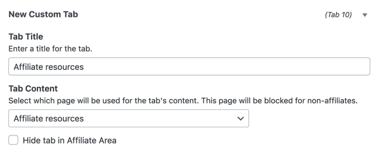 New custom tab