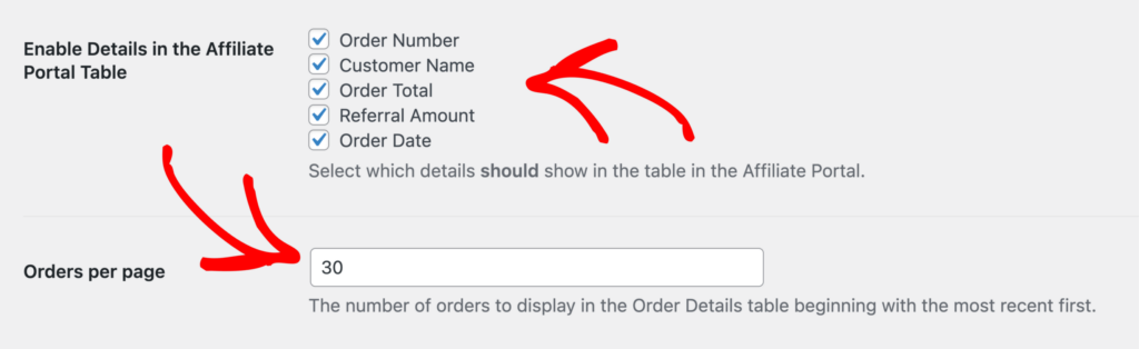 Enable order details in Affiliate Portal