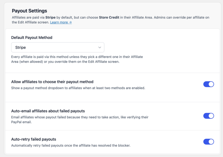 Configuring your payout settings