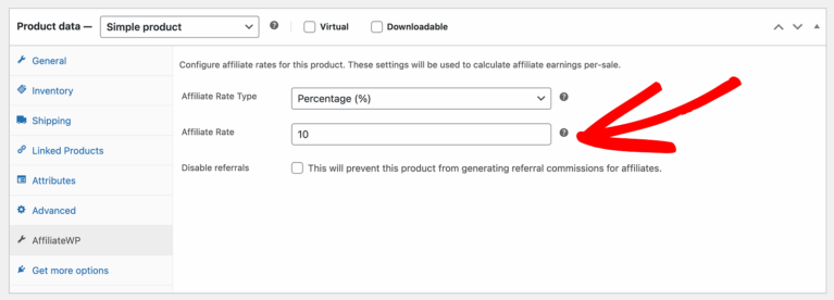 Affiliate rate