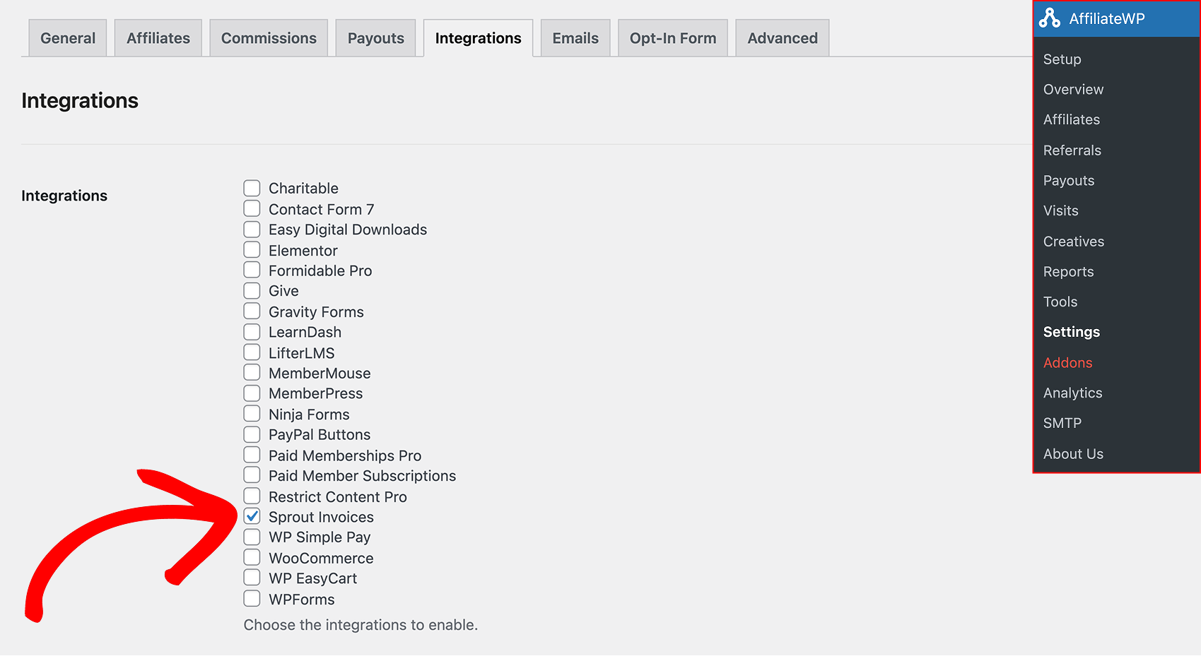 Sprout Invoices integration