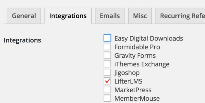 Integrate LifterLMS with AffiliateWP