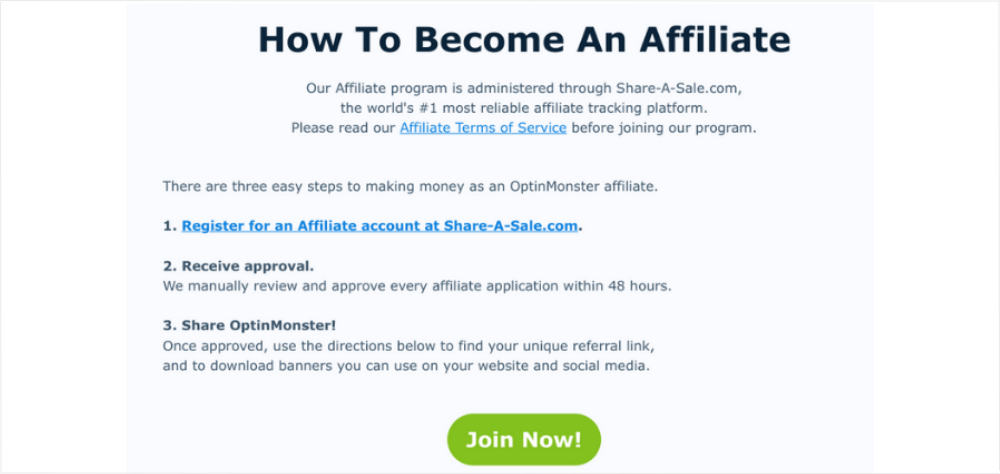 Affiliate program landing page how to