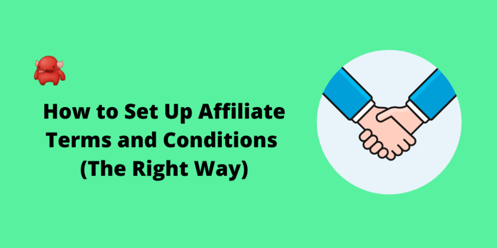 Set up affiliate terms and conditions