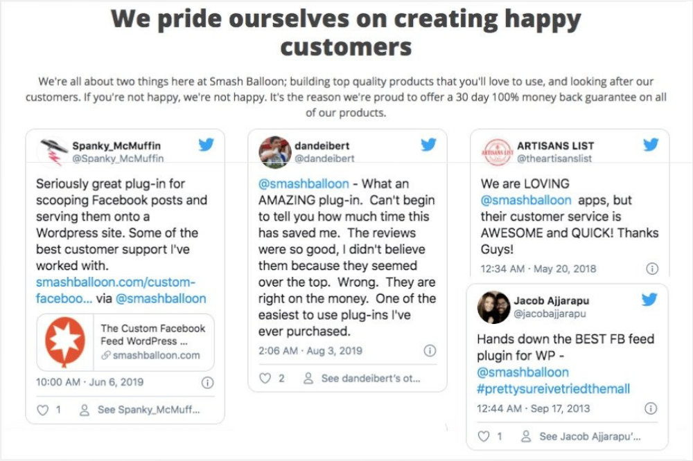 social proof from Smash Balloon