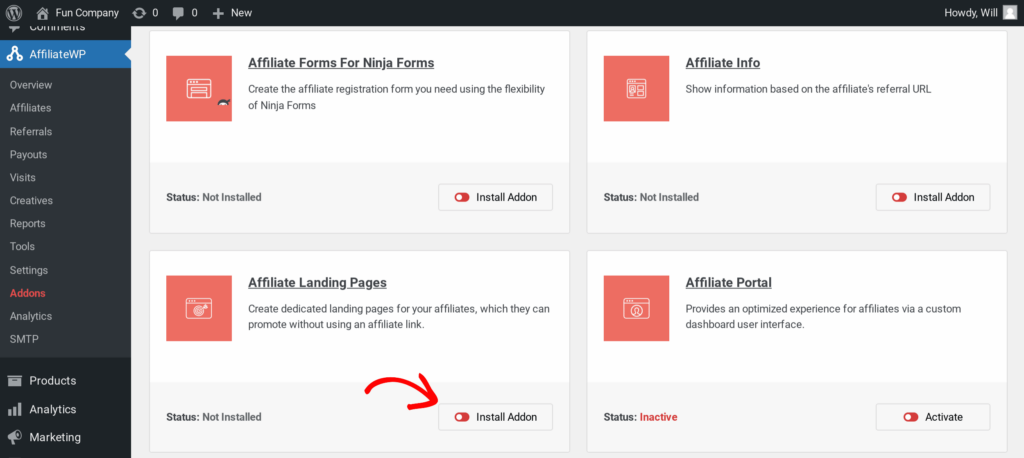 Enable personalized affiliate landing pages