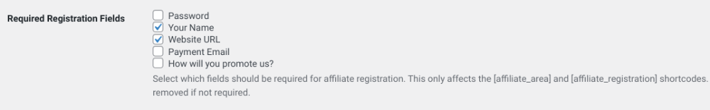 Customize affiliate registration form