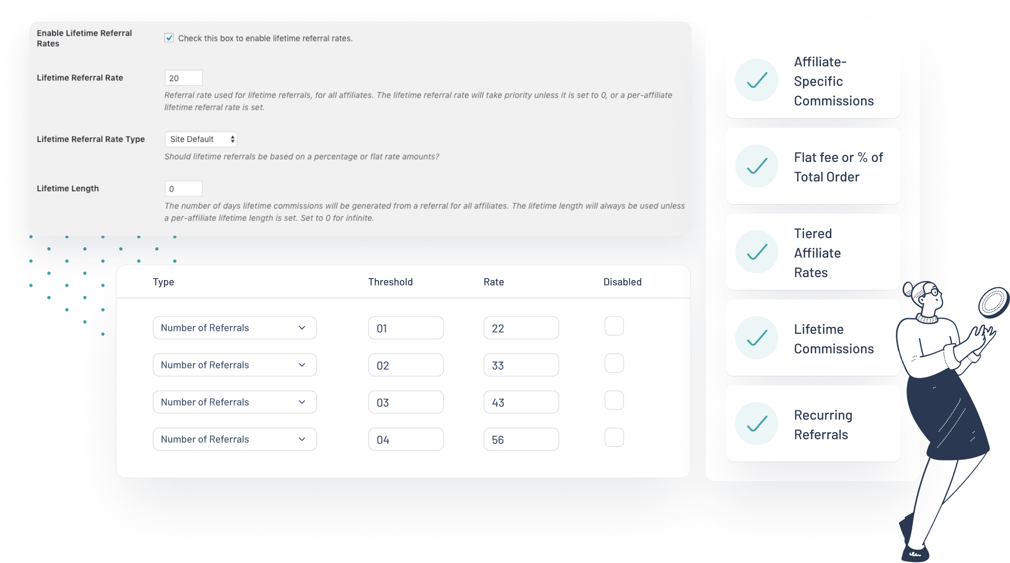 Set your own affiliate commission rules