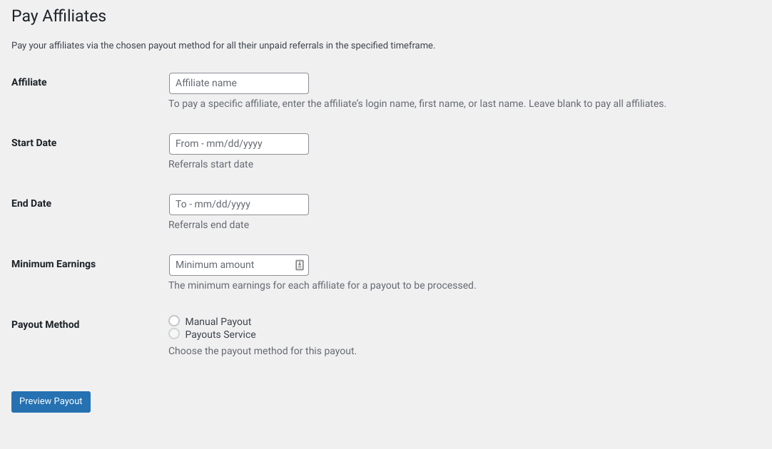 Pay affiliates in WordPress