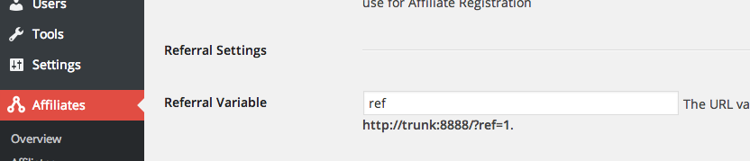 AffiliateWP referral variable