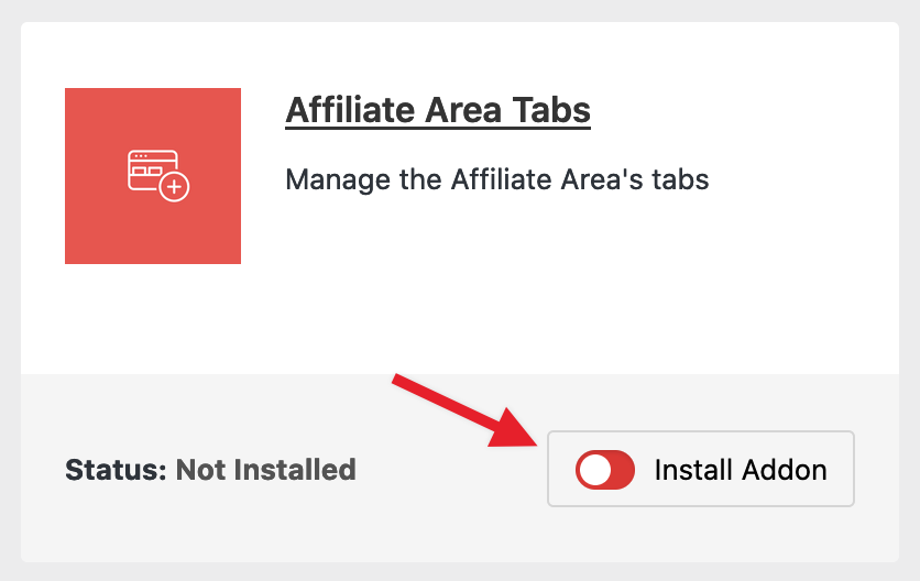 AffiliateWP install add-on
