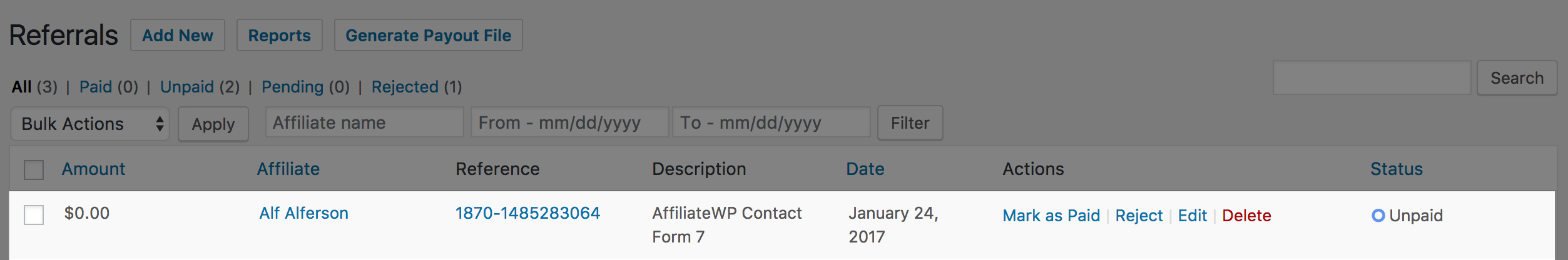 The title of the Contact Form 7 form, which is used as the referral description for the Contact Form 7 integration.