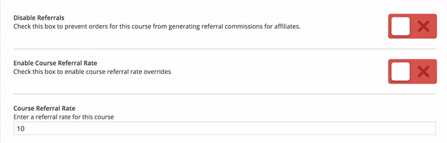 Defining a custom AffiliateWP referral rate for a course