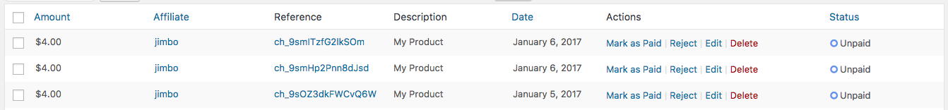 WP Simple Pay Reference column