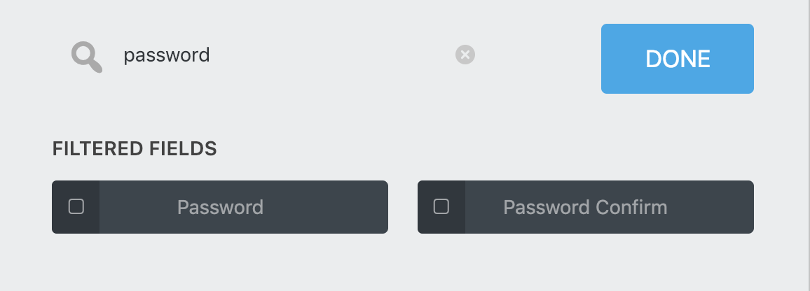 Search for Password and Password confirm fields