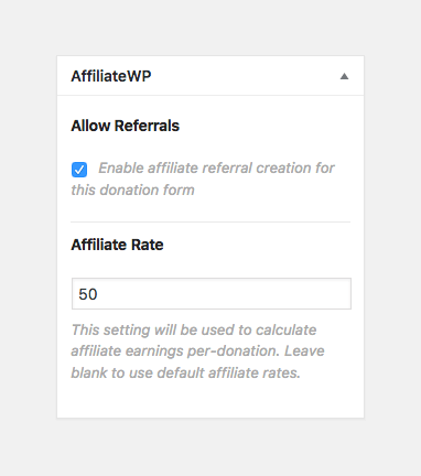 GiveWP form allow referrals