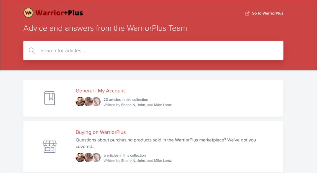 warriorPlus support