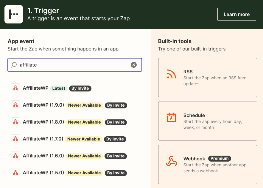 Connect AffiliateWP to Zapier