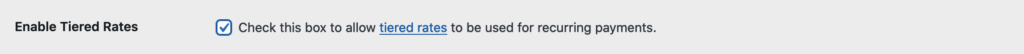 Tiered Rates Recurring Referrals settings
