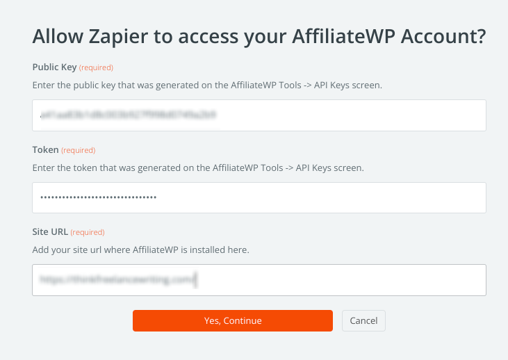 Zapier addon for affiliate invoices