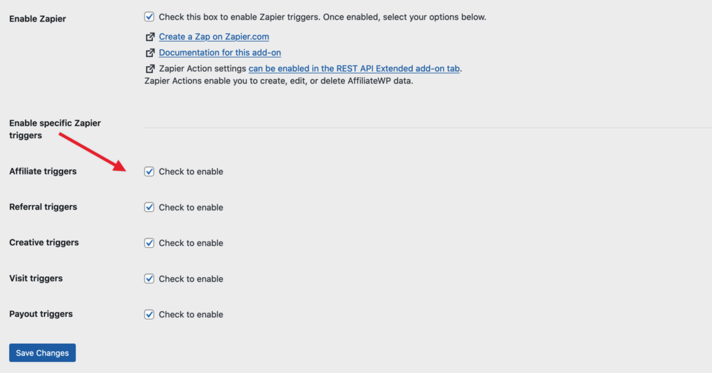 AffiliateWP Zapier triggers
