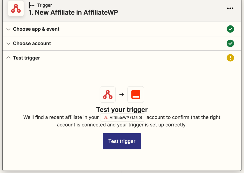 Zapier test trigger