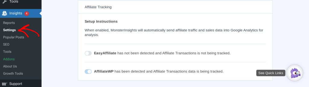 MonsterInsights integration for AffiliateWP MonsterInsights integration for AffiliateWP