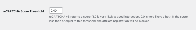 reCAPTCHA Score Threshold