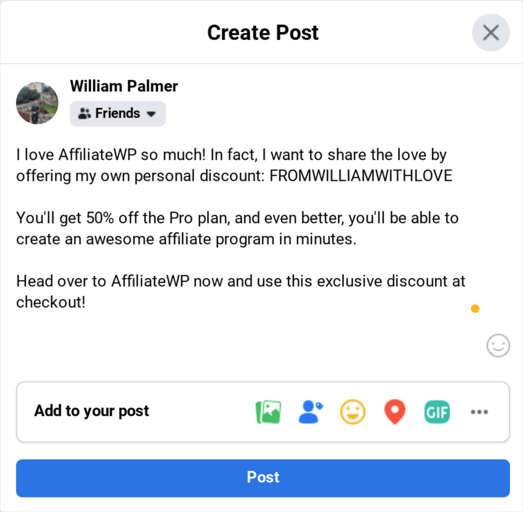 Vanity Coupon Codes example