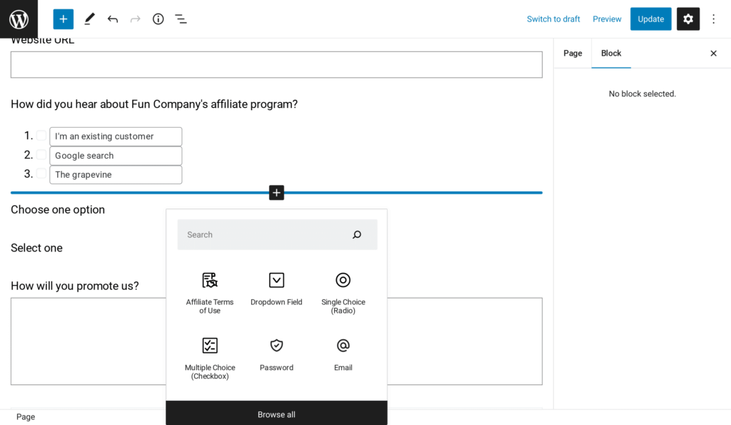 Customize the affiliate registration form