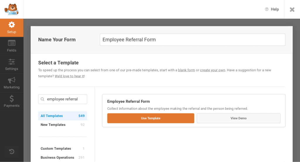 Add new employee referral form