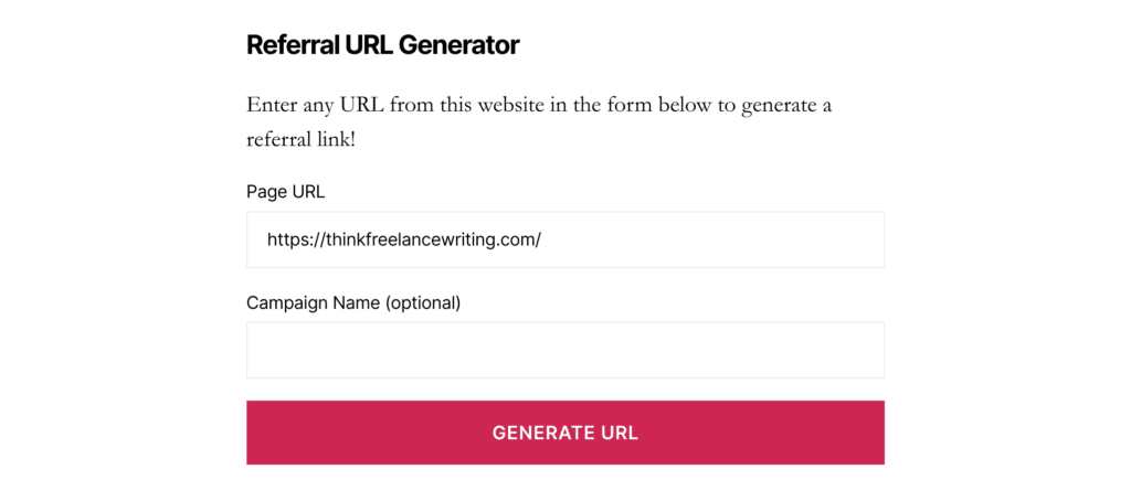 Affiliate link generator