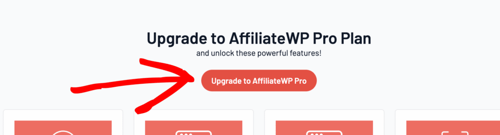Upgrade to AffiliateWP Pro Plan