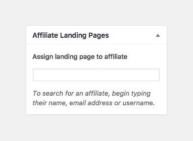 Assign Your Personalized Landing Page to an Affiliate
