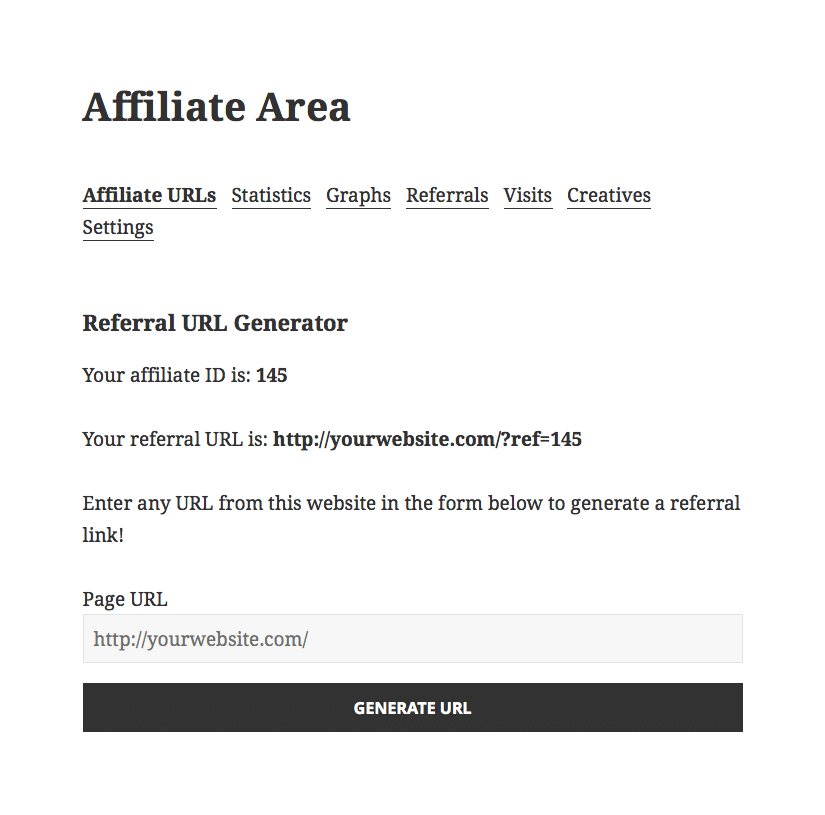 affiliate area