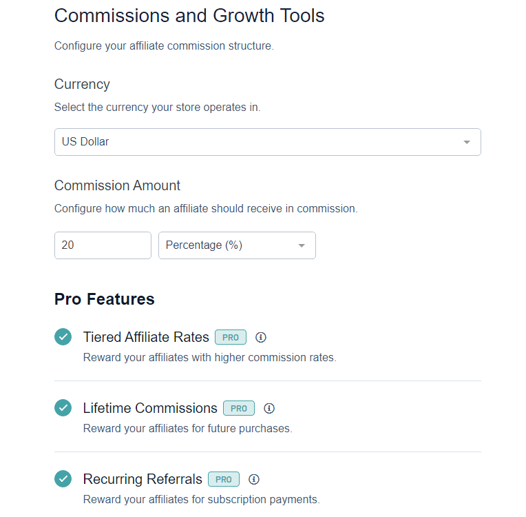 affiliatewp setup wizard commission rate